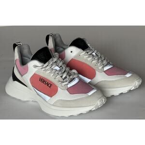 Versace Low Top Womens Leather/Fabric Pink Sneakers 10 US (40) 1011941 NWT $825